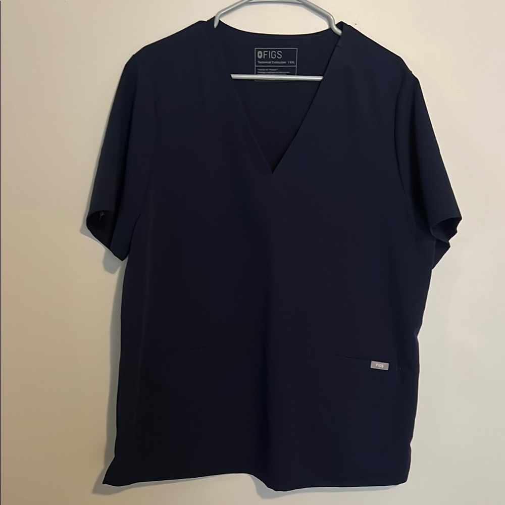 Figs Navy Blue Scrub Top